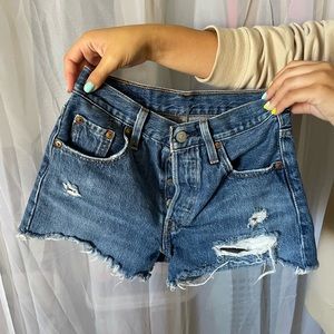 Darker blue Levi shorts